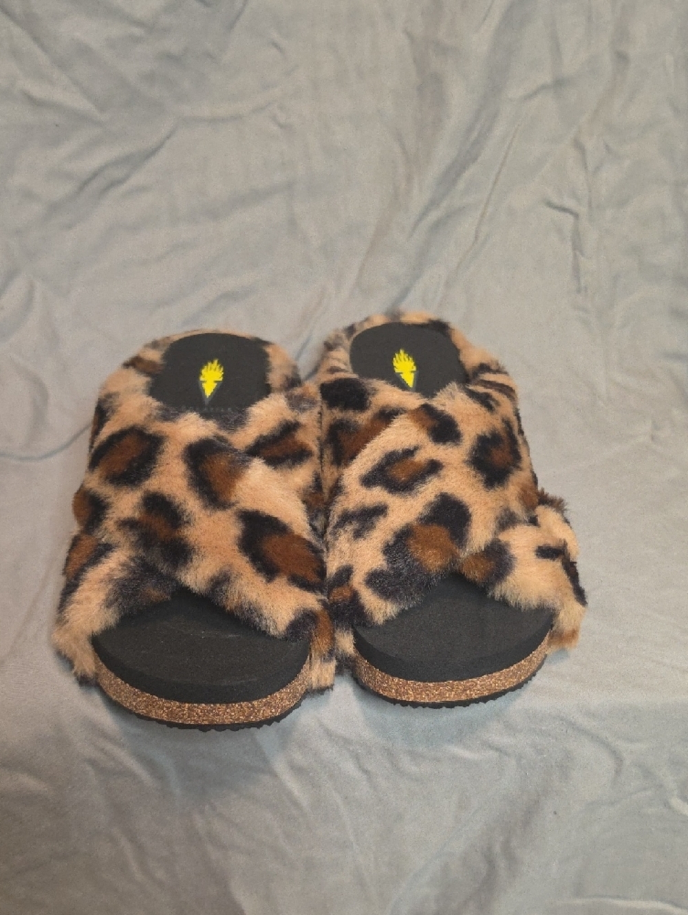 Volatile Faux Fur Leopard Slide Sandals NWOT - Picture 2 of 4